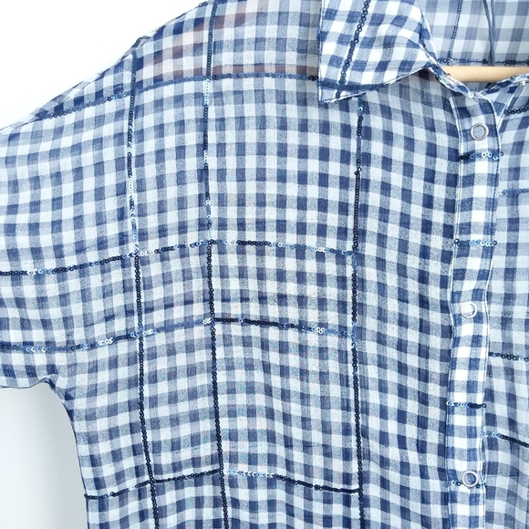 Zara Sheer Gingham Dress - Picture 6 of 12